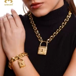 18K gold jewelry in the shape of a lock