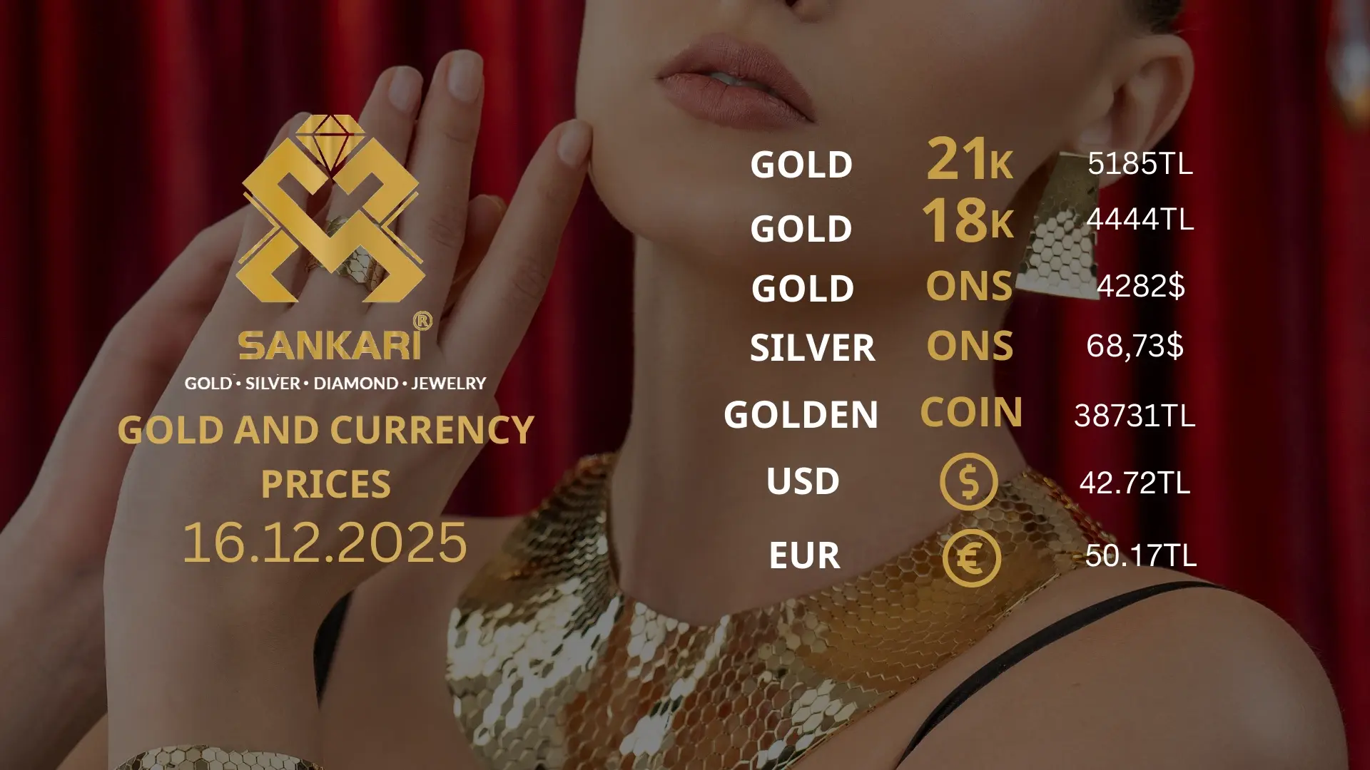 Gold Price Today in Turkey, Tuesday 16 December 2025 – Latest Gold & Currency Updates