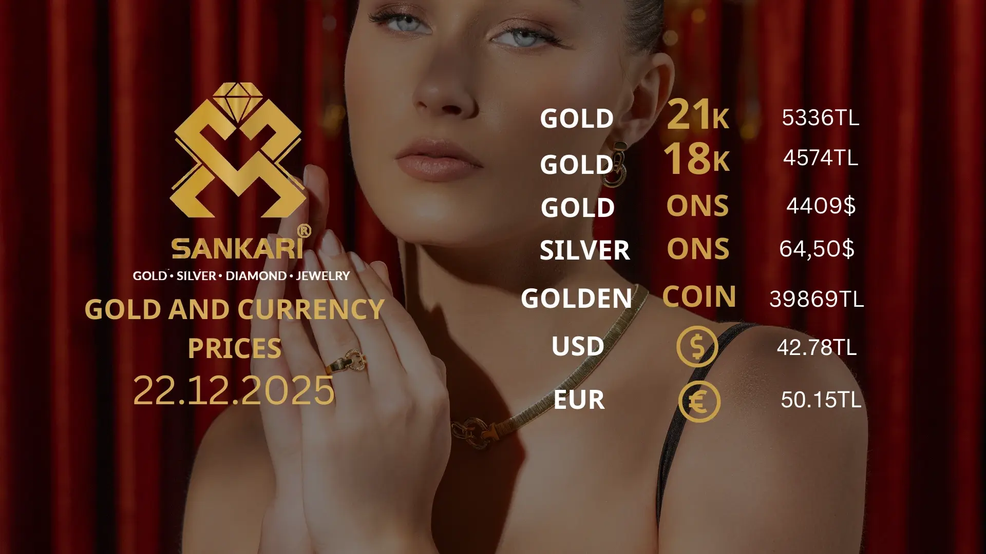 Gold Price Today in Turkey, Monday 22 December 2025 – Latest Gold & Currency Updates