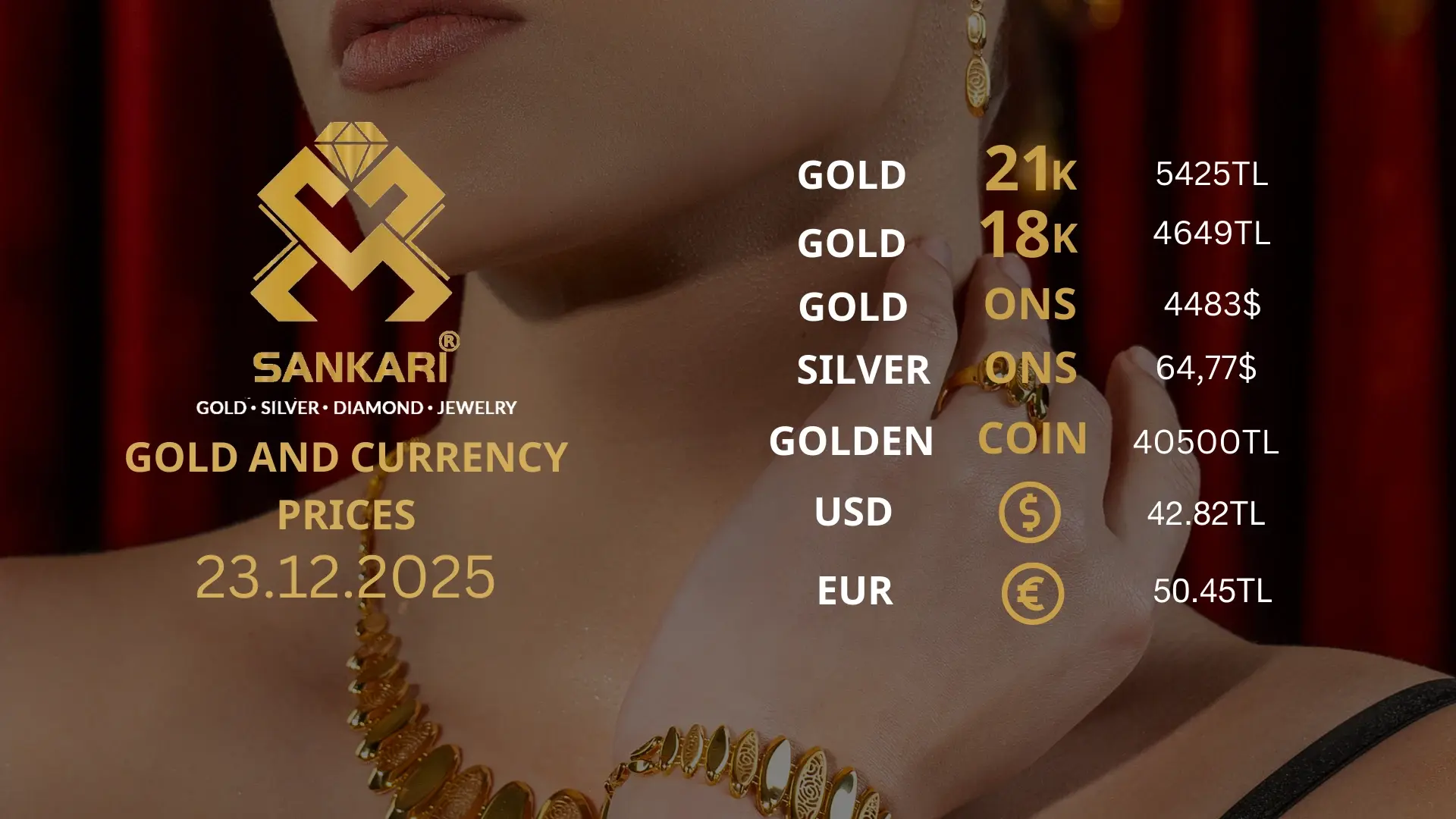Gold Price Today in Turkey, Tuesday 23 December 2025 – Latest Gold & Currency Updates