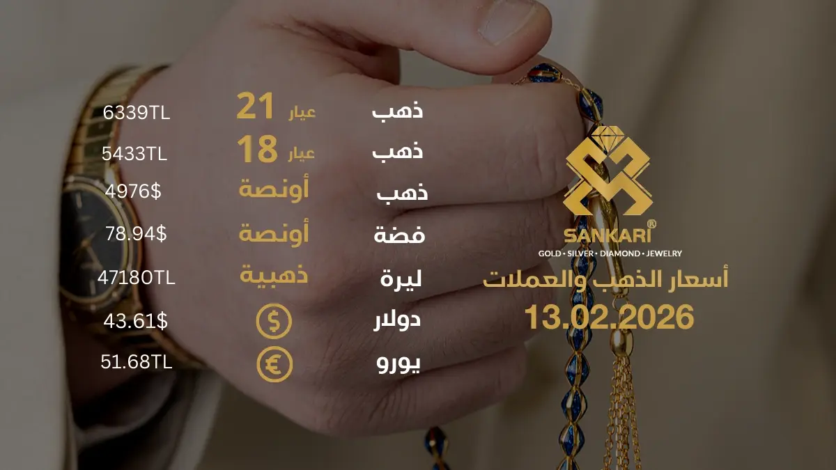 سعر الذهب اليوم في تركيا بتاريخ 2026-02-13 تحديثات دقيقة حول أسعار الذهب