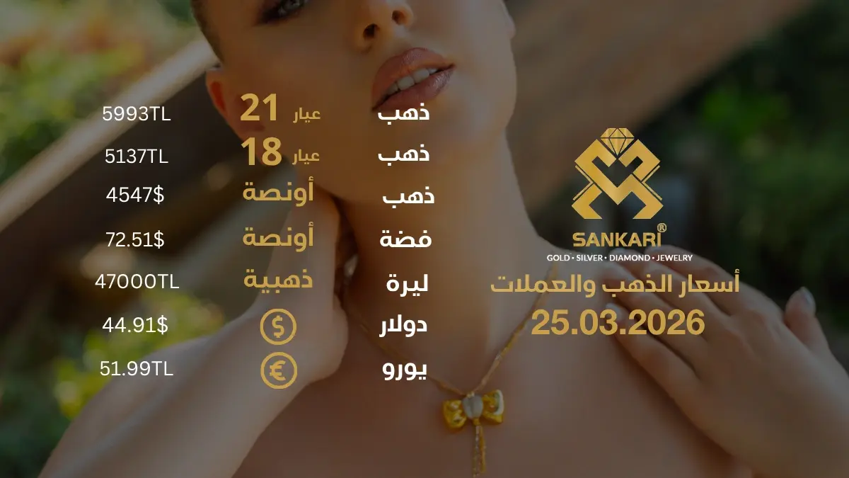 سعر الذهب اليوم في تركيا بتاريخ 2026-03-25 تحديثات دقيقة حول أسعار الذهب