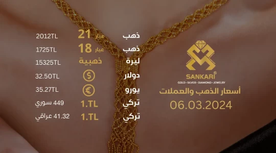 سعر الليرة الذهب في تركيا الاربعاء 06-03-2024 - سعر الذهب اليوم