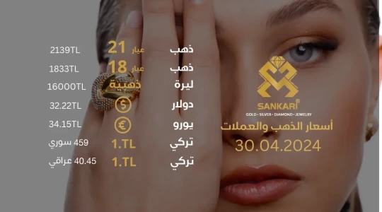 سعر غرام الذهب اليوم الثلاثاء 30-04-2024