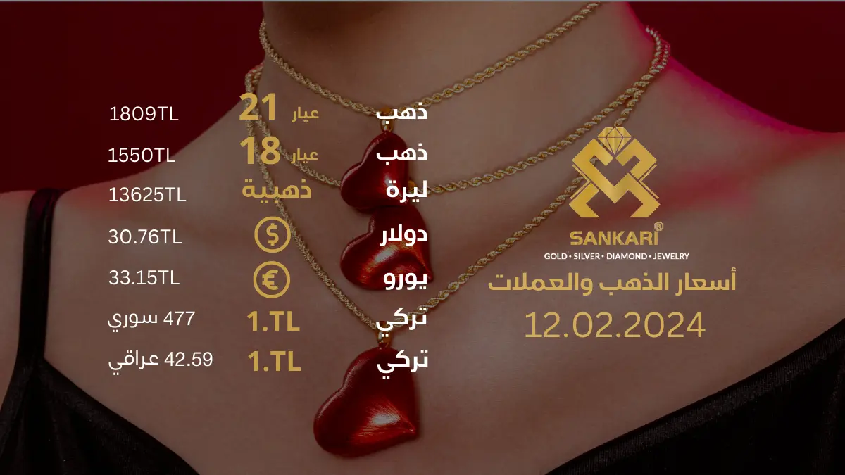 سعر غرام الذهب في تركيا الاثنين 12-02-2024 - سعر الليرة التركية امام الدولار اليوم