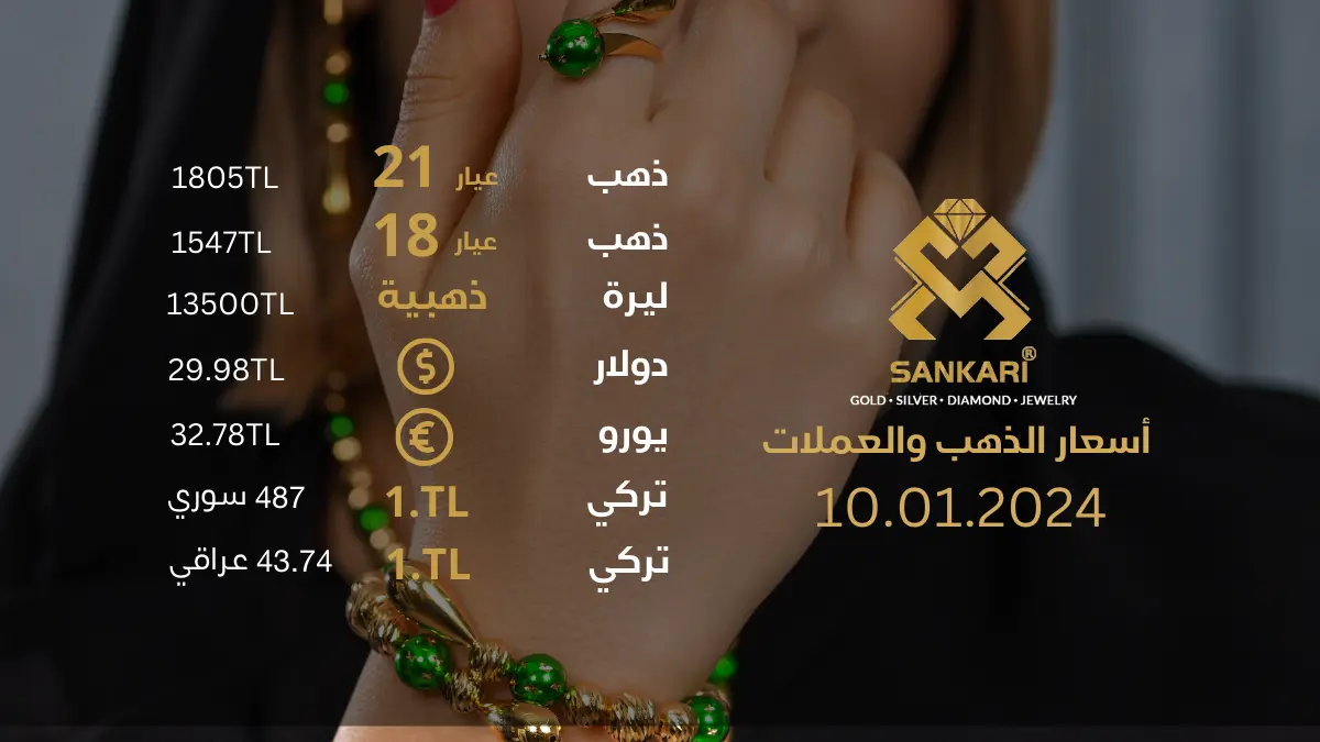 سعر غرام الذهب يوم الاربعاء 10-01-2024 - سعر الليرة التركية امام الدولار اليوم