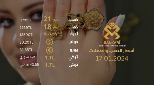 سعر غرام الذهب يوم الاربعاء 17-01-2024 - سعر الليرة التركية امام الدولار اليوم