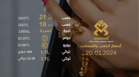 سعر غرام الذهب يوم السبت 20-01-2024 - سعر الليرة التركية امام الدولار اليوم