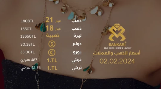 سعر غرام الذهب في تركيا 02-02-2024 - سعر الليرة التركية امام الدولار اليوم