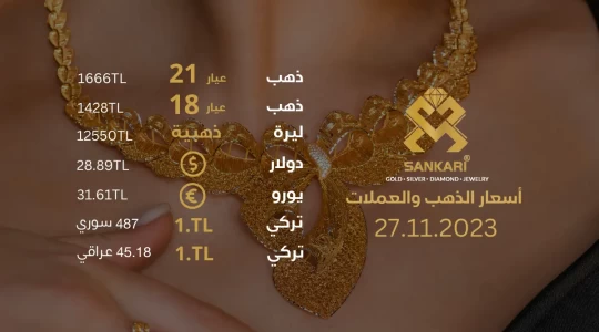 سعر غرام الذهب يوم الاثنين 27-11-2024