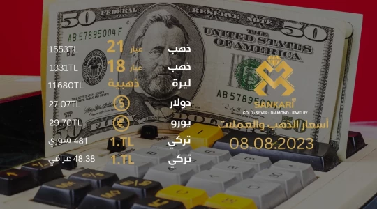 سعر الذهب اليوم الثلاثاء 08-08-2024 - سعر الليرة اليوم